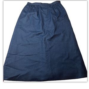 Pendleton plain BLUE WOOL midi SKIRT women’s SIZE 6 petite Back Slit office work